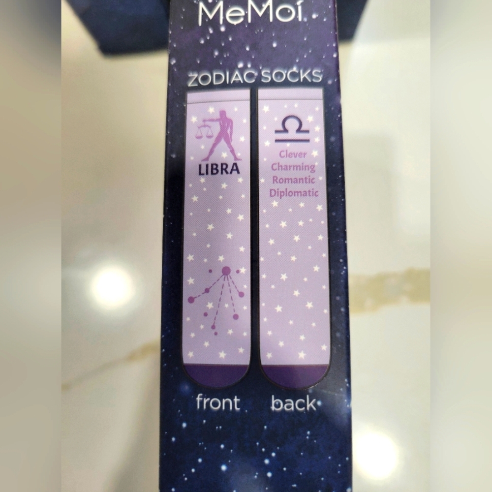 MeMoi Libra Zodiac Casual Socks - Purple - Picture 2 of 2